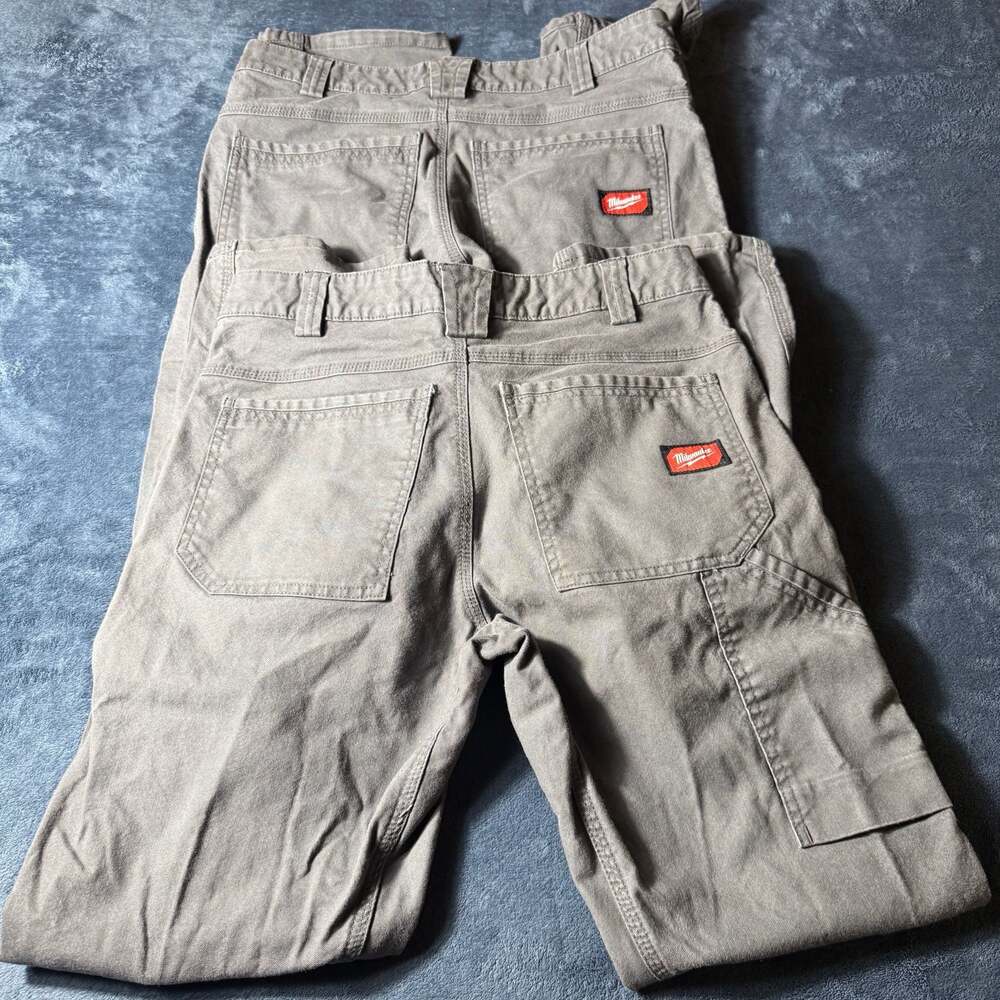 Milwaukee Heavy Duty Canvas Carpenter Work Pants 2 pairs